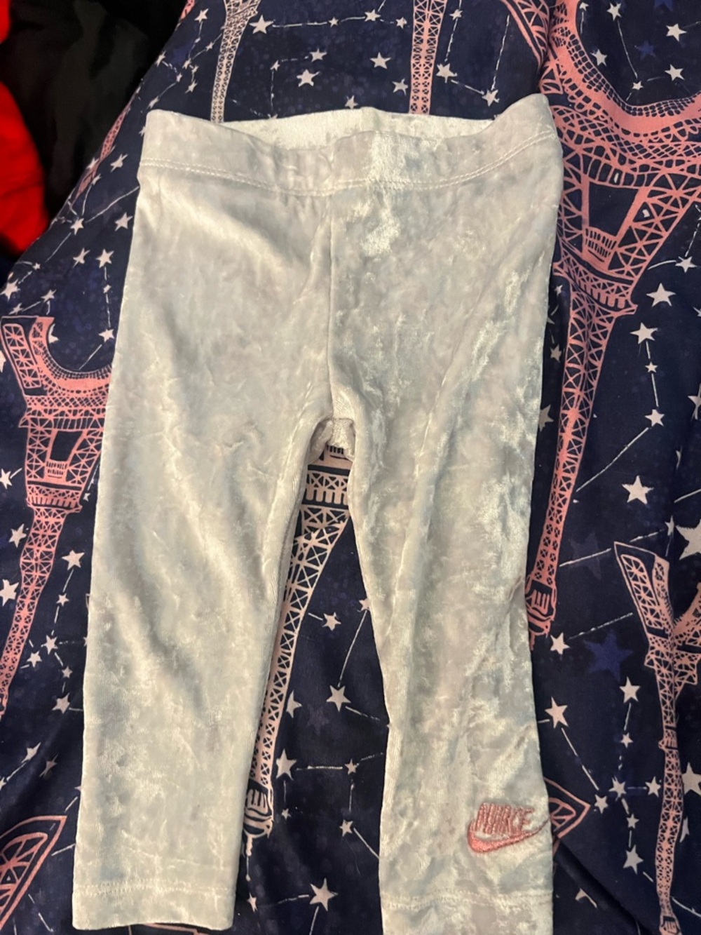 Nike Kids Velvet Leggings in Pale Blue